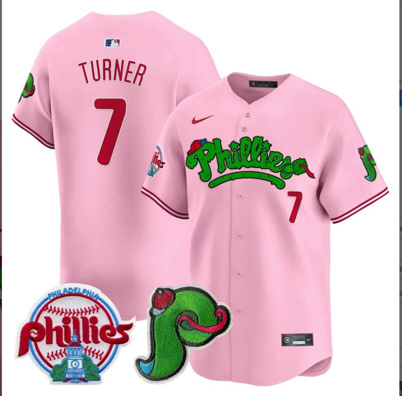 Men Philadelphia Phillies #7 Turner Pink Limited 2024 MLB Nike jersey->indianapolis colts->NFL Jersey
